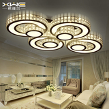 时尚个性圆形客厅水晶灯创意大气LED吸顶灯现代主卧室灯温馨浪漫