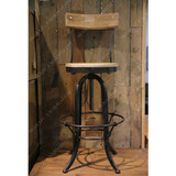 特价美式复古仿锈吧台椅做旧高脚椅铁艺旋转升降吧椅实木酒吧椅凳