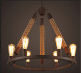 欧式铁艺麻绳古堡吊灯个性创意美式乡村客厅酒店餐厅灯具酒吧灯饰