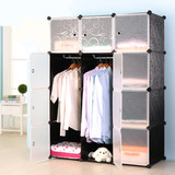 简易衣柜简单组装简装折叠儿童衣橱塑料树脂魔片大号成人衣柜