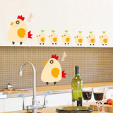创意小鸡冰箱墙贴纸卡通儿童房卫生间浴室厨房橱柜门窗防水可移除