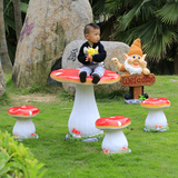 幼儿园卡通树脂工艺品蘑菇桌椅凳子摆件家居儿童创意花园庭院摆设