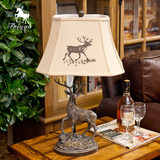 费芮嘉 卡迪欧式美式乡村复古树脂客厅书房床头灯创意装饰鹿台灯