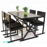 美式宜家铁艺小户型餐桌椅实木餐厅餐桌休闲咖啡厅桌子椅子组合