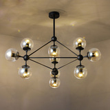 简约北欧创意个性吊灯 美式乡村LED玻璃圆球服装店铺大客厅餐厅灯