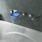 德国汉**雅LED全铜入墙式浴缸淋浴花洒水龙头五件套 艺术龙头
