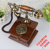 抽屉式仿古电话机实木复古电话机欧式来电古典老式电话座机包邮