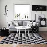 原创北欧地毯黑白几何地毯客厅茶几地毯卧室床边样板间地毯定制