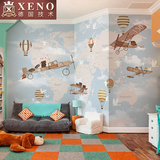 西诺大型壁画 书房客厅背景墙壁纸 儿童房卡通墙纸定制 环球地图