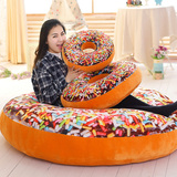仿真创意甜甜圈抱枕3D毛绒可爱趴睡枕办公室午休棉靠背腰靠垫冲冠