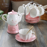 桜が舞い正版唯美樱花咖啡杯花茶壶 粉色浅绿日式和风花草茶具