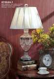 玻璃台灯铜水晶装饰欧式美式新古典大理石底座床头灯铜客厅沙发灯