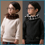 现货2015冬装 韩国童装代购男女童TIG拉链毛领纯色套头卫衣套头衫