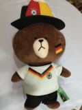 特价Line布朗熊玩具毛绒公仔衣服德国足球世界杯欧洲杯一件包邮