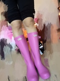日韩外贸原单正品HUNT亨特雨靴高筒雨靴女士防水靴子时尚潮流女鞋