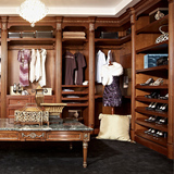 成都摩纳格尊贵型实木定制衣柜定做整体衣帽间走入式衣柜欧式卧室