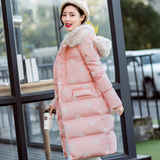 2016冬装新款韩版女装长款过膝加厚大码棉衣大毛领羽绒棉服外套潮