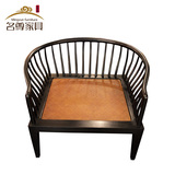 新中式实木圈椅酒店会所单人沙发椅围椅洽谈椅后现代环保休闲椅子