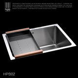 汉派304厨房不锈钢水槽单槽双槽 洗菜盆 台下盆手工水槽 HPB02