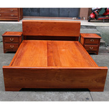 红木家具 缅甸花梨木大果紫檀红木中式实木双人床带床头柜订货