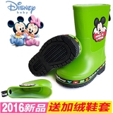 迪士尼儿童雨鞋男童女童防滑雨靴子套鞋水鞋卡通小孩学生中筒胶鞋