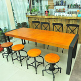 美式铁艺实木复古做旧创意餐桌椅咖啡厅酒吧酒店餐桌休闲餐馆桌椅