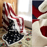 外贸原单星条旗美国国旗珊瑚绒毯羊羔绒毯毛毯空调毯盖毯休闲毯子