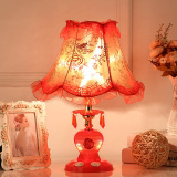 伊迪雅复古欧式台灯卧室床头灯红色喜庆温馨装饰中式婚庆喂奶台灯