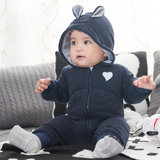 婴儿连体衣服0岁1男3个月6女宝宝新生儿冬装秋装秋冬季哈衣外出服