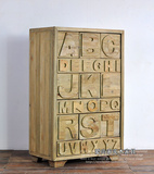 欧式法式实木斗柜玄关柜美式乡村做旧田园抽屉字母柜储物柜餐边柜
