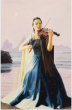 朝鲜油画 一级艺术家安哲男2013年作品 小提琴家97cm*145cm