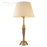 美式全铜装饰台灯欧式简约复古客厅书房卧室床头纯铜台灯落地灯