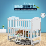 送床垫环保婴儿床实木无油漆儿童床多功能变书桌U4M