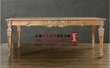 厂家直销法式美式实木餐桌/新古典实木雕花复古做旧餐桌/可定制