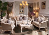 全友家私 品牌正品 古典欧式 罗曼尼庄园 65617 布艺沙发