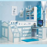 儿童组合床一体床半高床书桌架组合1.2/1米男女孩粉色多功能床