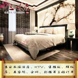 现代新中式双人床公主床软包床实木家具1.8婚床1.5酒店别墅床定制