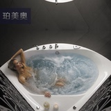 按摩浴缸 1.5米 1.4米情侣亚克力成人双人三角扇形冲浪浴缸SN90
