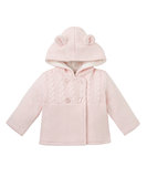现货Mothercare代购春装女宝宝连帽带内里粉红色兔子开衫针织外套