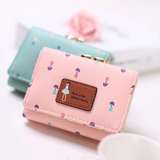 韩国女士钱包韩版可爱小女孩印花短款皮夹卡通学生零钱包手拿包
