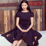 2016新款明星同款修身黑色韩国中长款无袖韩版晚礼服连衣裙女夏季
