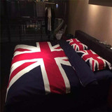 欧美四件套 美国英国旗纯棉床上用品 全棉英伦风米字旗被套床单笠