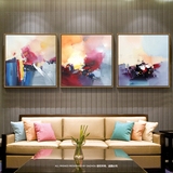 清新亮丽色块抽象纯手绘油画简约现代客厅沙发背景墙装饰画包邮