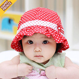 婴儿帽子夏遮阳帽女宝宝帽子太阳帽公主0-3-6-12个月春秋盆帽夏天
