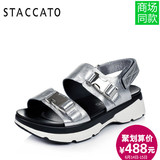 聚STACCATO/思加图夏季专柜同款牛皮凉鞋厚底女鞋9VH02BL5