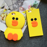 立体小黄鸭iPhone6s手机壳卡通苹果6s plus保护套5s硅胶软套潮