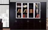 家具文件柜 贴实木皮油漆高柜上海现货 简约玻璃门书柜可定做