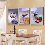 现代简约餐厅装饰画 高雅酒杯无框画 饭厅壁画墙画挂画烤瓷水晶画