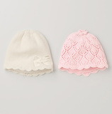 NEXT外贸秋冬季款小孩婴儿女童新生儿宝宝纯棉双层针织套头胎帽子