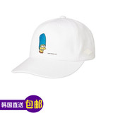 韩国正品潮牌直邮男女STEREO辛普森Marge白色刺绣6P棒球帽子cap